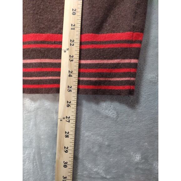 Cabelas Womens Medium Wool Brown Nordic Knit 1/4 Zip Pullover Sweater Wool Blend - Picture 8 of 10